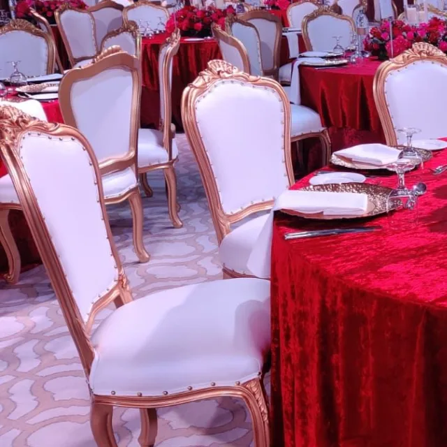 Eliza gold chair with dining table