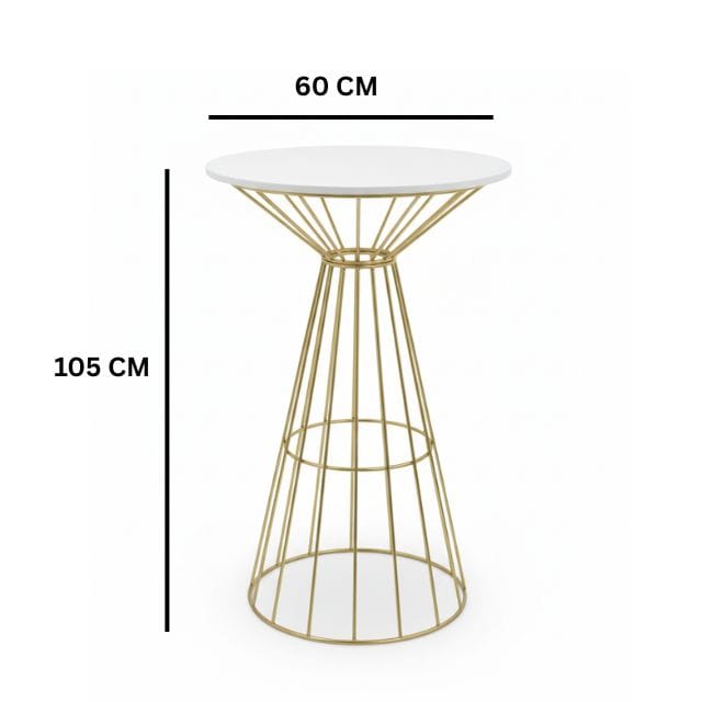 golden wire cocktail table size