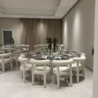 panda chair with roud glass top table