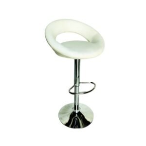 Adjustable Bar Stool With White Lather