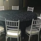 chiavari with black table