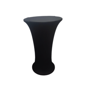 high cocktail table with black cover for rental purpose