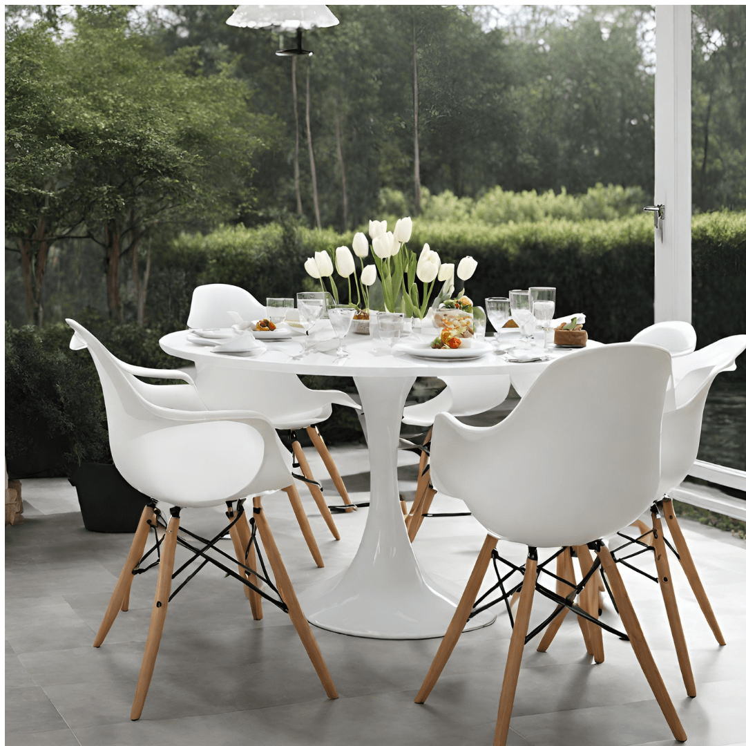 tulip arm chair outdoor dinning for parties and weddings