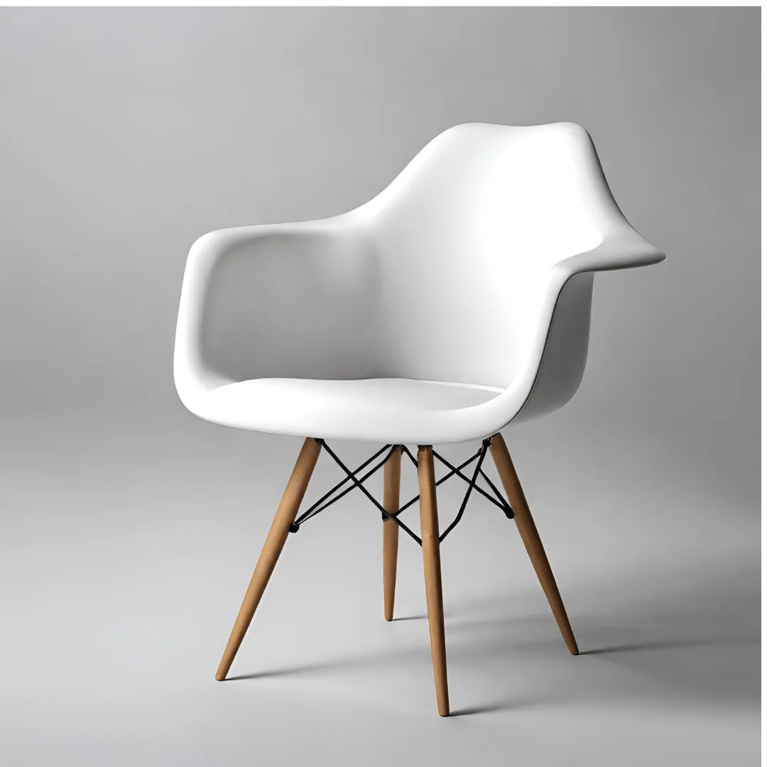 tulip arm chair white